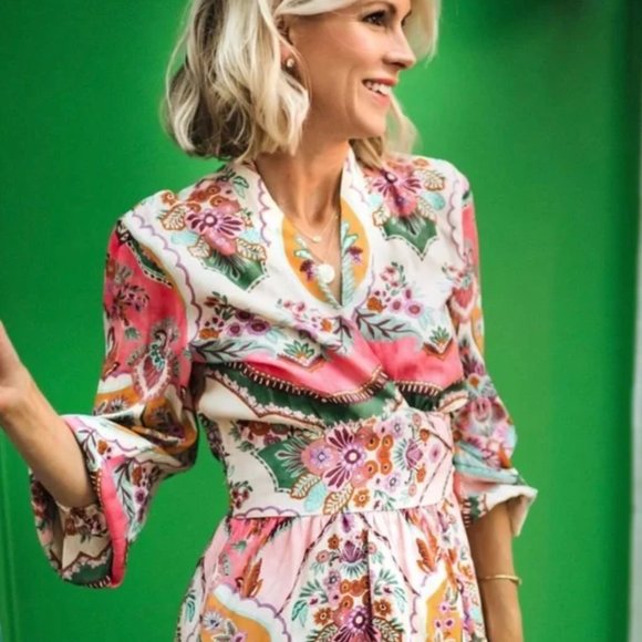 ZARA PRINTED WRAP DRESS - Picture 5 of 6